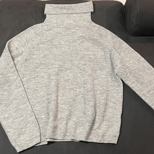 Gray polo neck sweater, size XL