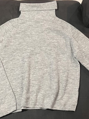 Gray polo neck sweater, size XL