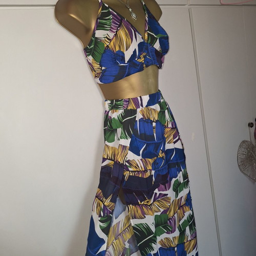 Shein 2-piece floral top and skirt set, size small