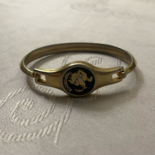 Aquarius zodiac bracelet used, yellow gold color