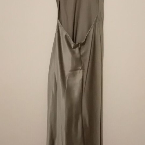 Pink Woman long satin dress like new, khaki