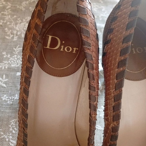 Dior leather pumps like new, beige and brown