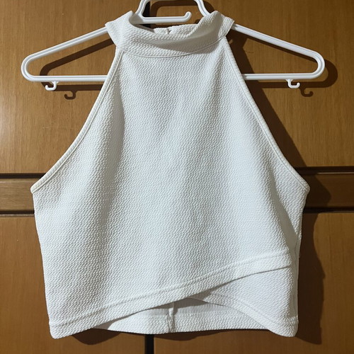 White halter top size M, textured fabric