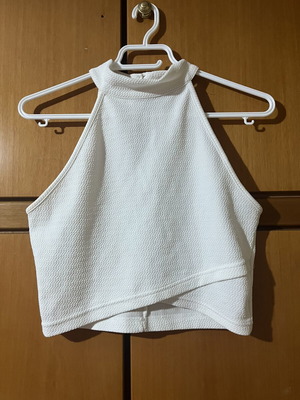 White halter top size M, textured fabric