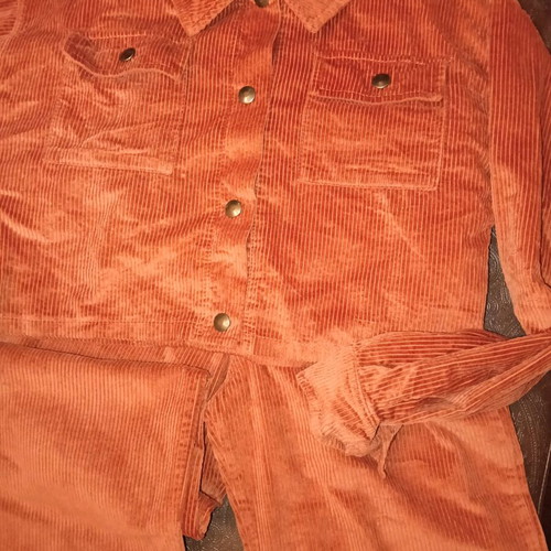 Funky corduroy set with shirt brown like new, 14 years