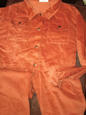 Funky corduroy set with shirt brown like new, 14 years