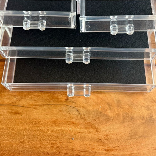 Cosmetic storage set used with rotating holder and drawers