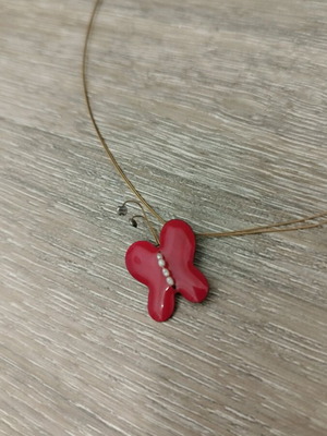 Mario Konstantini handmade necklace used, pink and gold