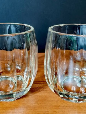 Antique Saxony Glass Beer Mugs used, set of two
