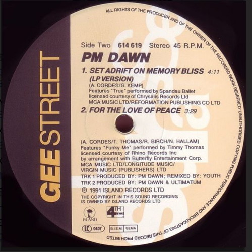 PM Dawn Set Adrift On Memory Bliss 12" βινύλιο σαν καινούργιο, ηλεκτρονική