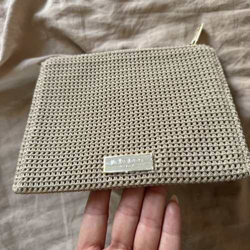 Yves Saint Laurent clutch bag, beige, new with tags