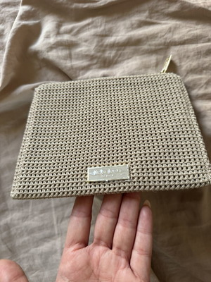 Yves Saint Laurent clutch bag, beige, new with tags