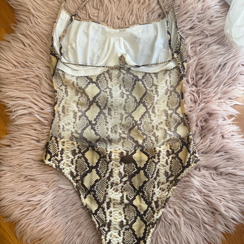 Parah one-piece swimsuit with snakeskin print, new, size M