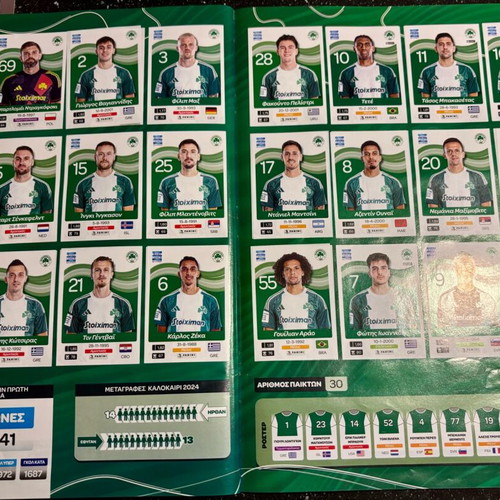 Panini Super League 2024-25 album used, 100% complete