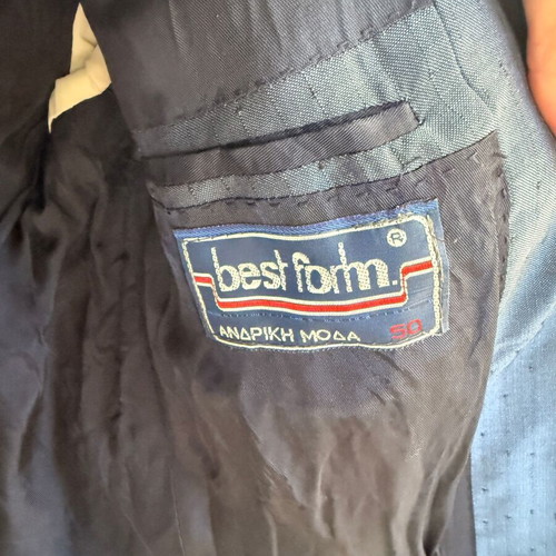 Best Form Men's Vintage Jacket like new, blue with micro pattern