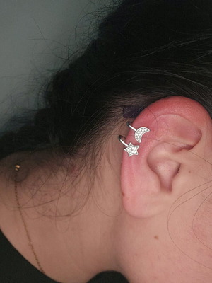 Silver earrings like a paperclip new