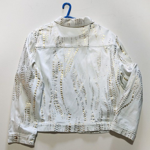 Betty Barclay jacket white with gold prints XL like new