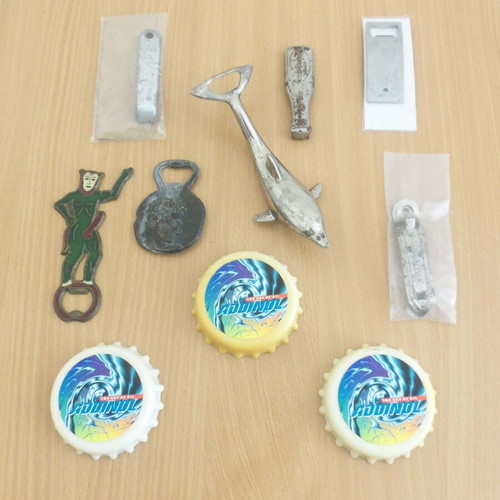 10 Old Bottle Openers for Beer & Soft Drinks, for Use or Decoration