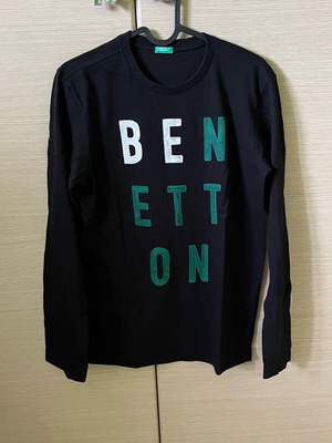 Μπλούζα Benetton 170cm 13-14 ετών μεταχειρισμένη, μαύρη και πράσινη