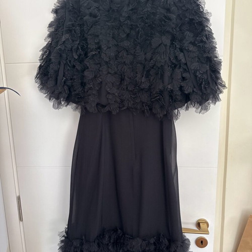 Louis Feraud silk dress with bolero like new, black, EU44