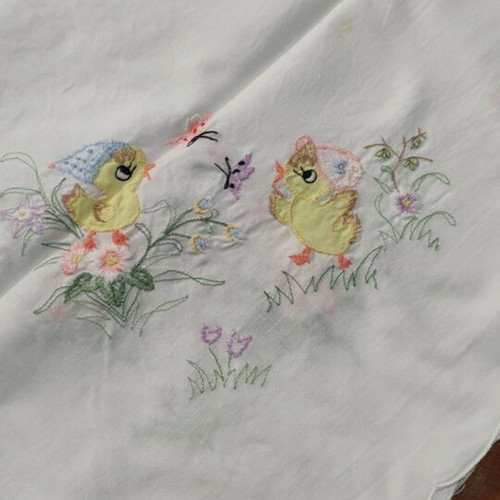 Easter tablecloth like new, cotton 82x82 cm