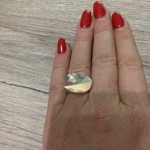 Ring silver gold 925 and 585, size 54