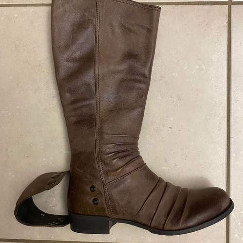 DELTA vintage-style genuine leather women's boots, brown, size 36