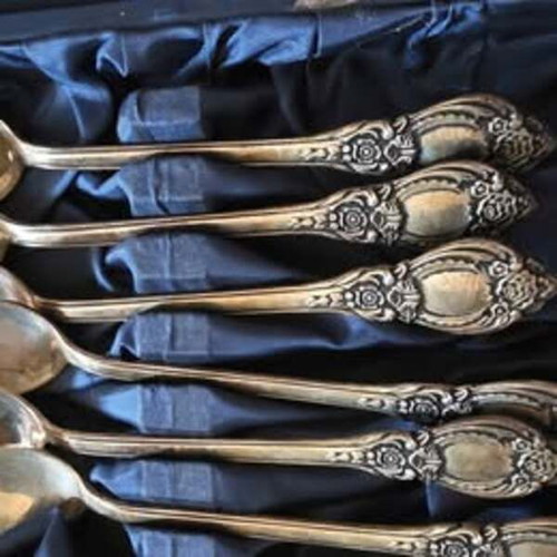 Set of 6 silver coffee spoons 800, antique