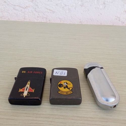 Lighters used, three functional, two petrol and one gas