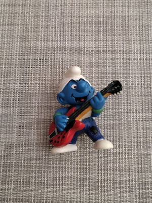 Peyo Schleich Smurfs φιγούρα μεταχειρισμένη, Lead Red Guitar Smurf 1997