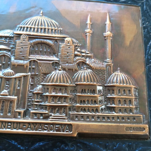 Photo Album from Constantinople with Embossed Copper Cover, New