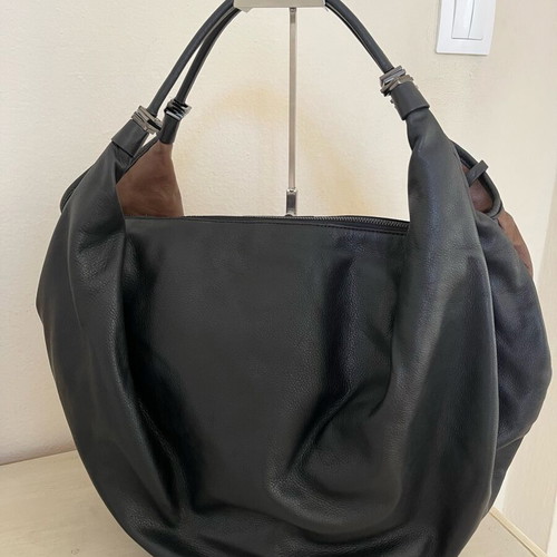 Coccinelle shoulder bag new, two-tone, large size, leather