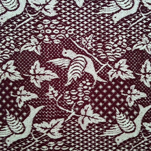 Woven blanket purple with birds new, size 2.14x1.76 m