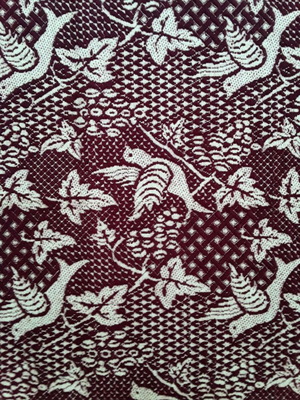 Woven blanket purple with birds new, size 2.14x1.76 m