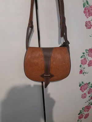 Leather bag used, brown