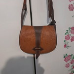 Leather bag used, brown