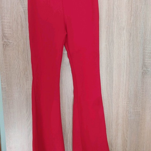 Red flared pants new, size S