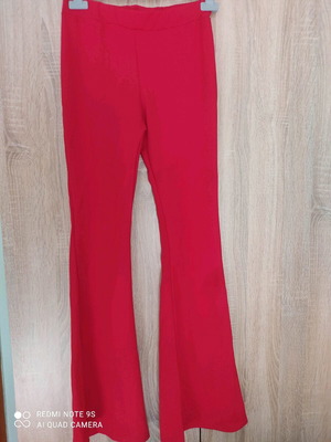 Red flared pants new, size S