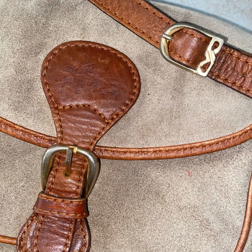 Vintage leather suede crossbody bag used