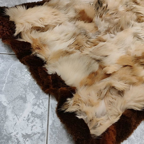 Leather fur rug used