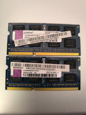 Ram-So dimm DDR3 4GB Kingston 1333MHz 2x2 like new