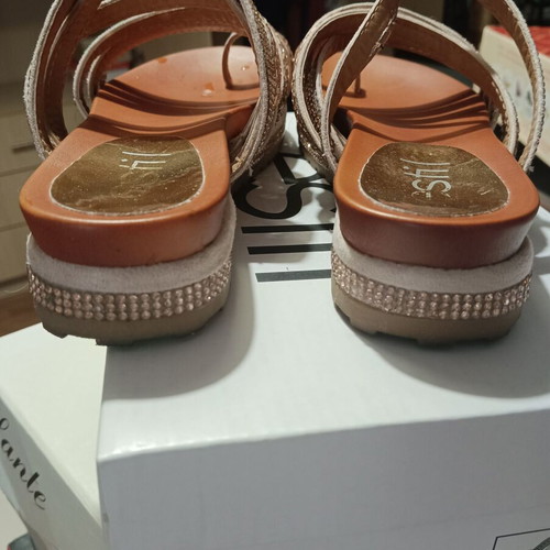 Estil women's flatform sandals like new, gold and brown