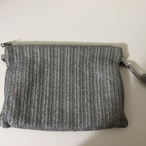 Medium-sized handbag, grey and silver