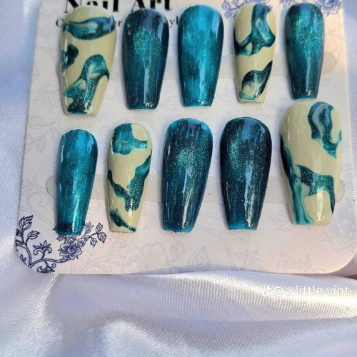 Summer Press On Nails with Application Tools new