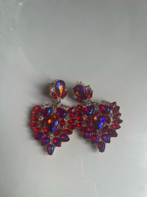 Earrings new with pink purple stones