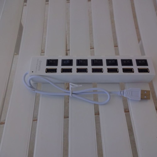 USB hub 7 ports with switches and LED, USB 2.0, new