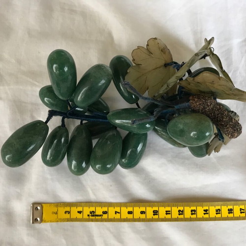 Decorative Jade Grape Cluster used, antique over 60 years