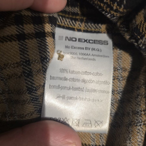 No Excess checked shirt jacket, men's L, brown