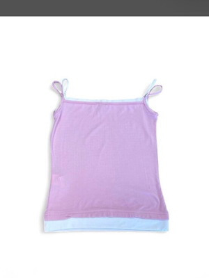 Y2K pink tank top with white detail