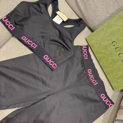 Gucci Black Logo Activewear Set size S like new